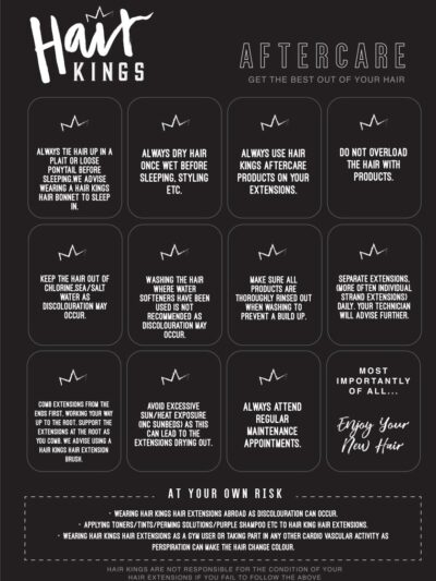 Hair Kings Aftercare Card x 10